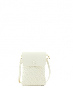 Woven Design Crossbody Bag WU113 WHITE